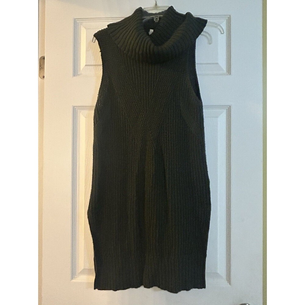 Moth Anthropologie Cowl Neck Sleeveless Green Knit Tunic Sweater - Size Small
